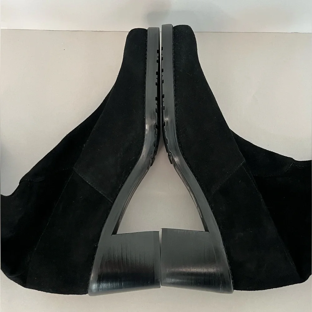 Stuart Weitzman Tieland Over The Knee Boots Size 9M Black Stretch Suede Leather